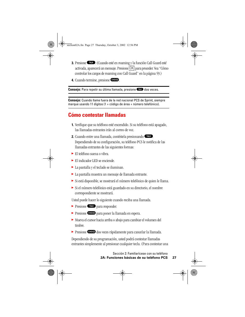 Cómo contestar llamadas | Hitachi SH-P300 User Manual | Page 262 / 455