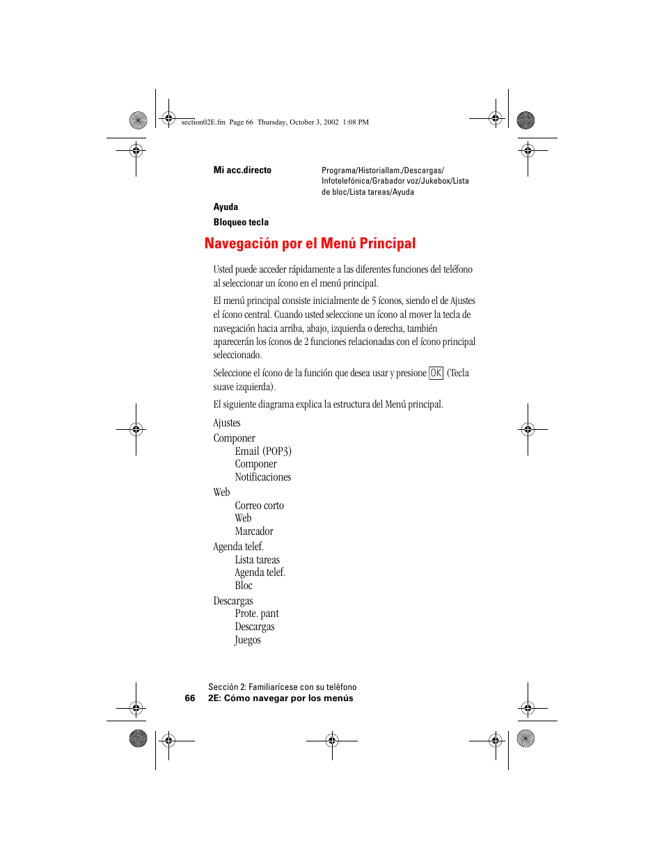 Navegación por el menú principal | Hitachi SH-P300 User Manual | Page 301 / 455