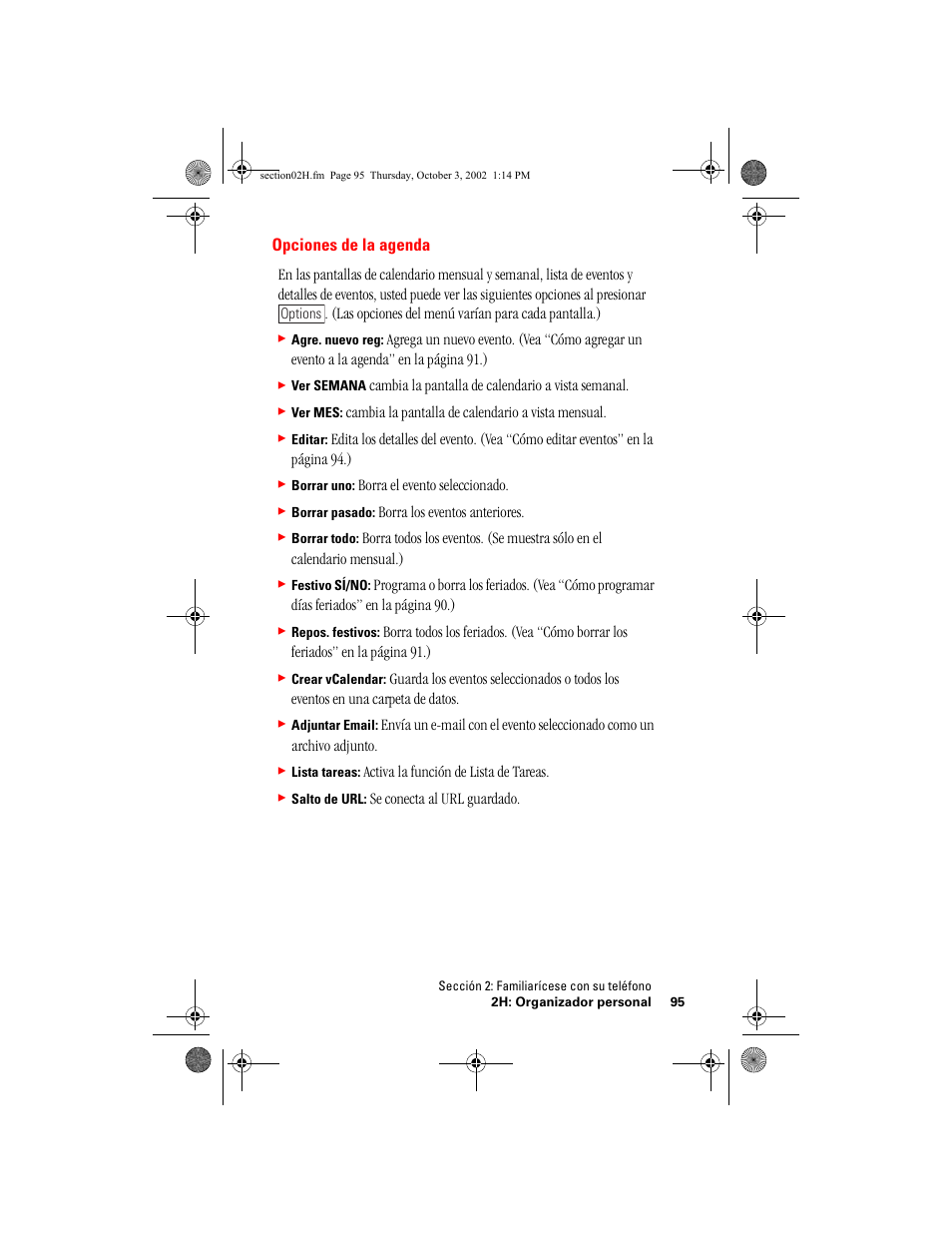 Opciones de la agenda | Hitachi SH-P300 User Manual | Page 330 / 455