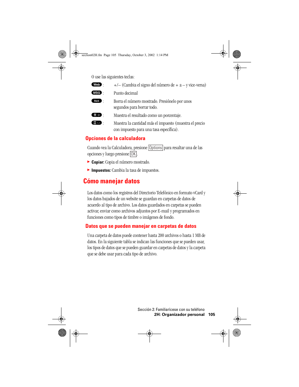 Cómo manejar datos | Hitachi SH-P300 User Manual | Page 340 / 455