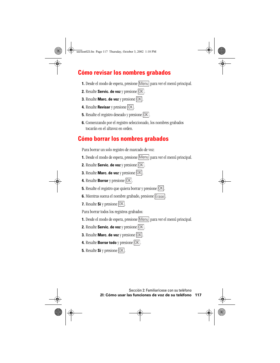 Cómo revisar los nombres grabados, Cómo borrar los nombres grabados | Hitachi SH-P300 User Manual | Page 352 / 455