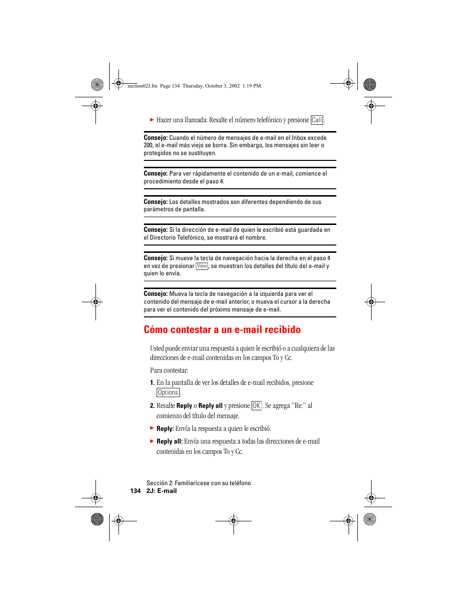 Cómo contestar a un email recibido, Cómo contestar a un e-mail recibido | Hitachi SH-P300 User Manual | Page 369 / 455