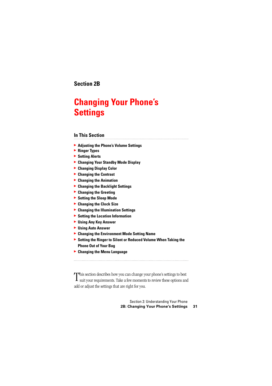 Changing your phone’s settings, 2b. changing your phone’s settings | Hitachi SH-P300 User Manual | Page 40 / 455