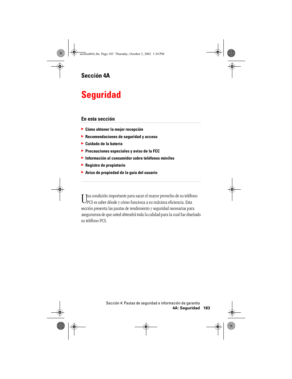 Seguridad, Sección 4a | Hitachi SH-P300 User Manual | Page 418 / 455