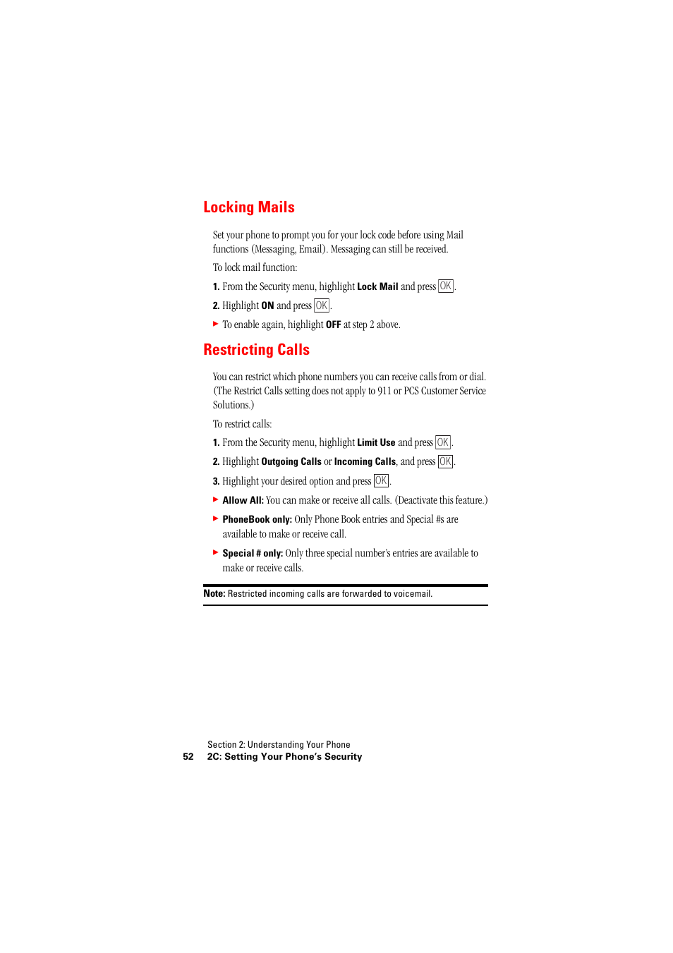 Locking mails, Restricting calls, Locking mails restricting calls | Hitachi SH-P300 User Manual | Page 61 / 455