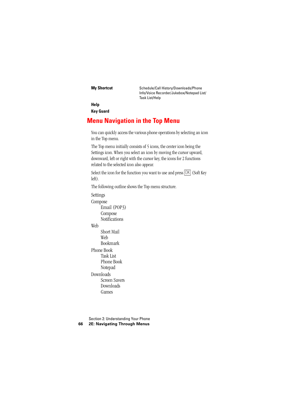 Menu navigation in the top menu | Hitachi SH-P300 User Manual | Page 75 / 455