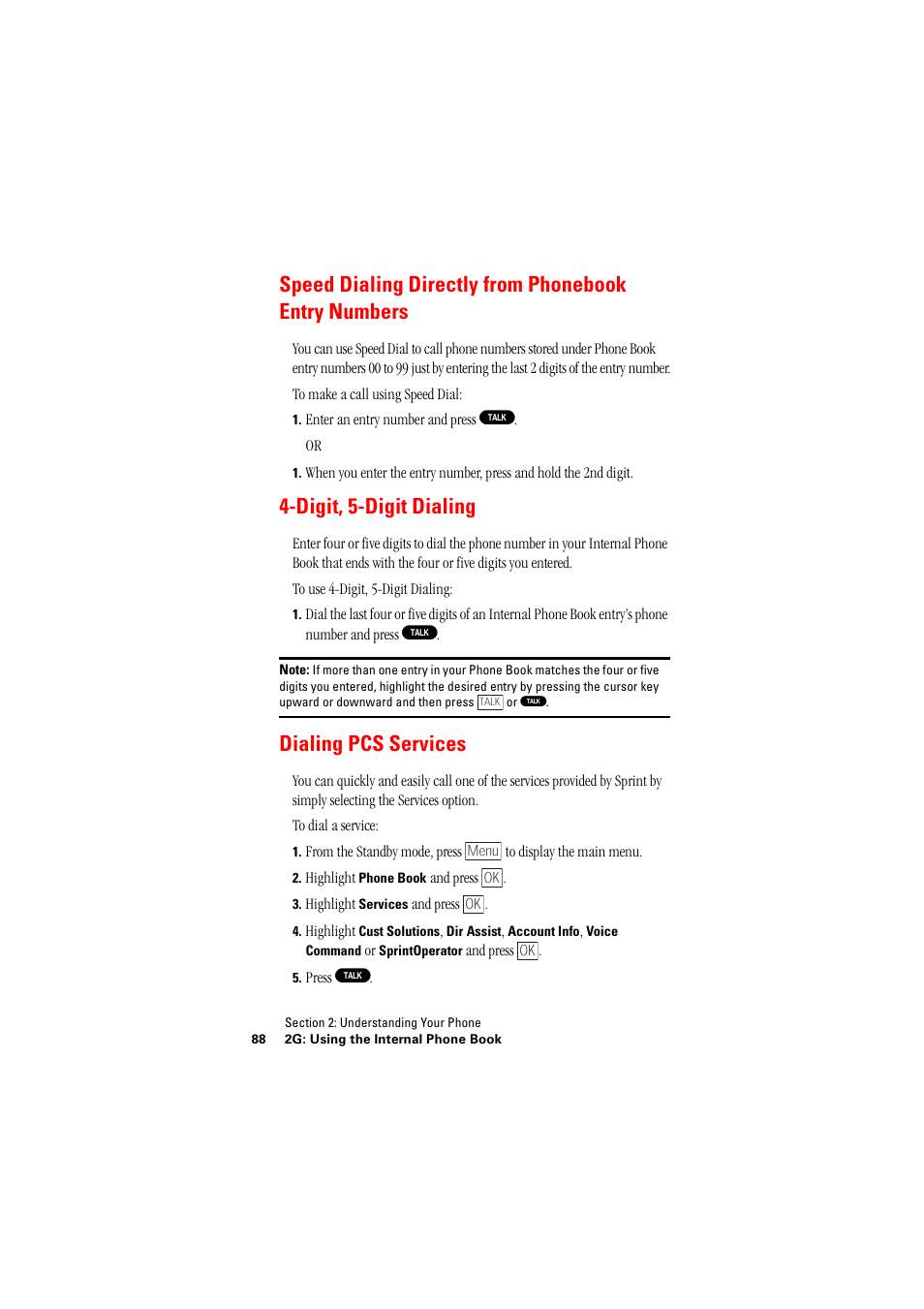 Digit, 5-digit dialing, Dialing pcs services | Hitachi SH-P300 User Manual | Page 97 / 455