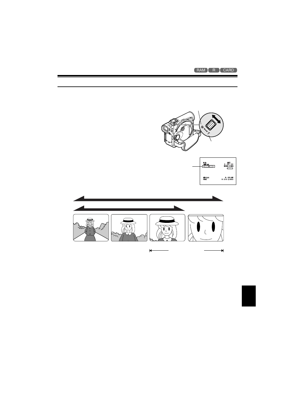 Zooming | Hitachi DZ-MV350A User Manual | Page 55 / 170