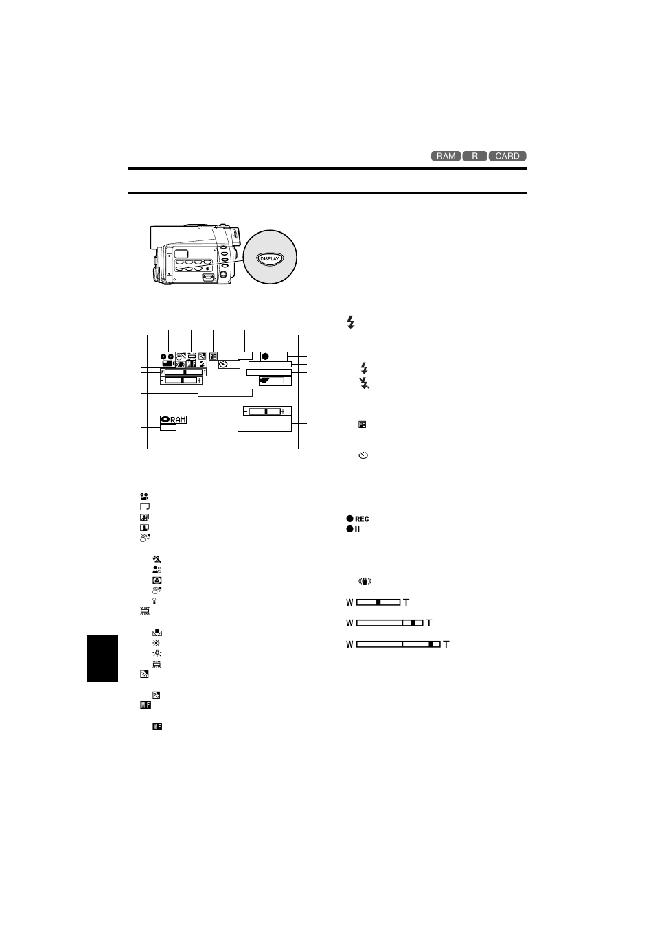 On-screen information, Information display during recording | Hitachi DZ-MV350A User Manual | Page 62 / 170