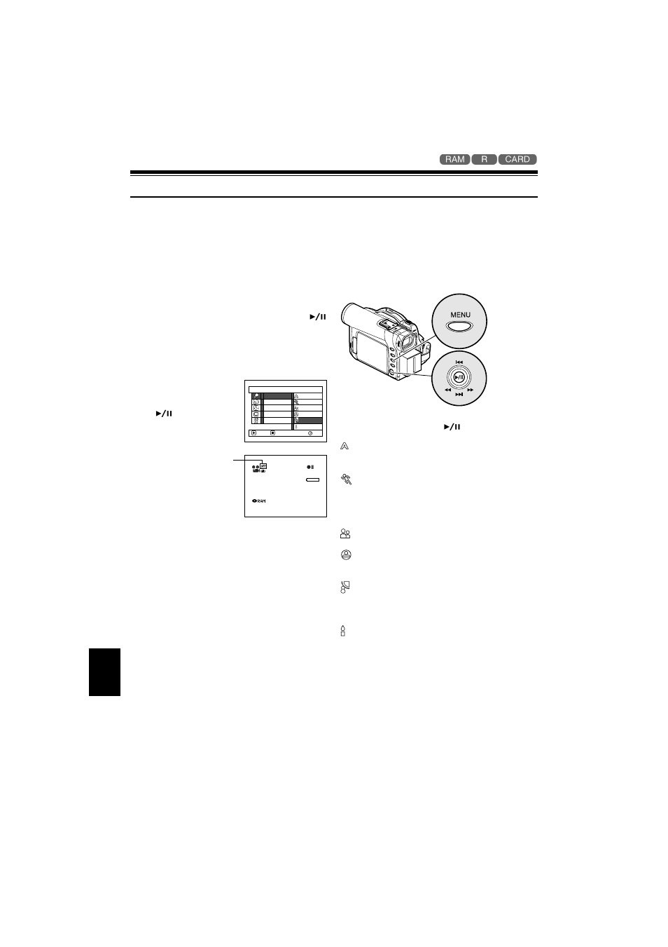 Setting up camera functions | Hitachi DZ-MV350A User Manual | Page 80 / 170