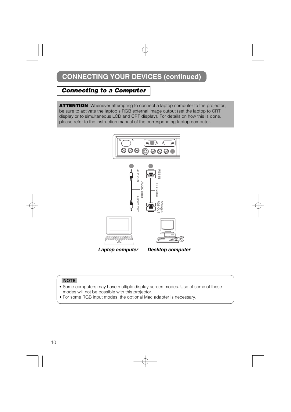 Connecting your devices (continued), Connecting to a computer | Hitachi CP-X275 User Manual | Page 11 / 51