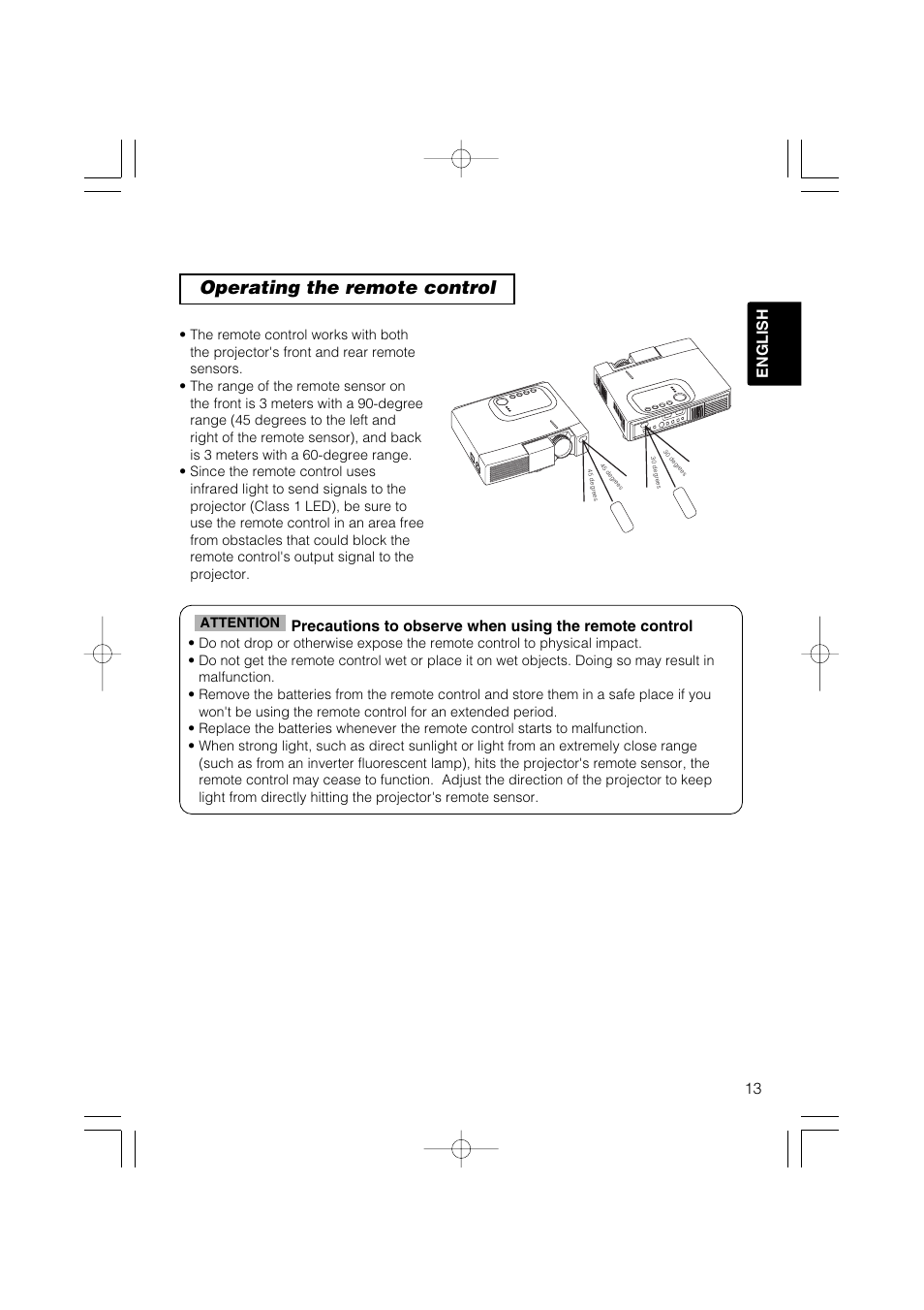Operating the remote control | Hitachi CP-X275 User Manual | Page 14 / 51