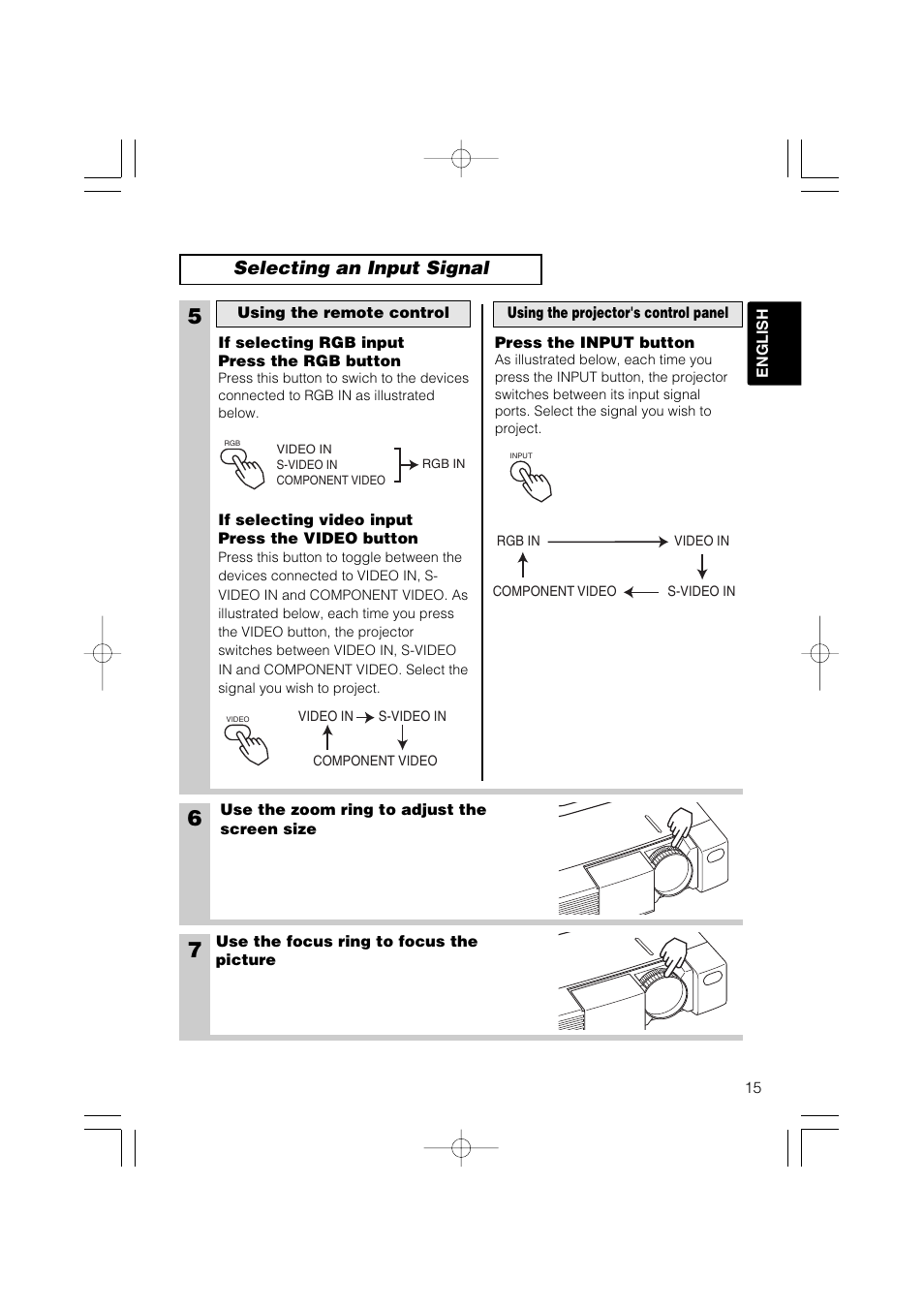 Selecting an input signal | Hitachi CP-X275 User Manual | Page 16 / 51
