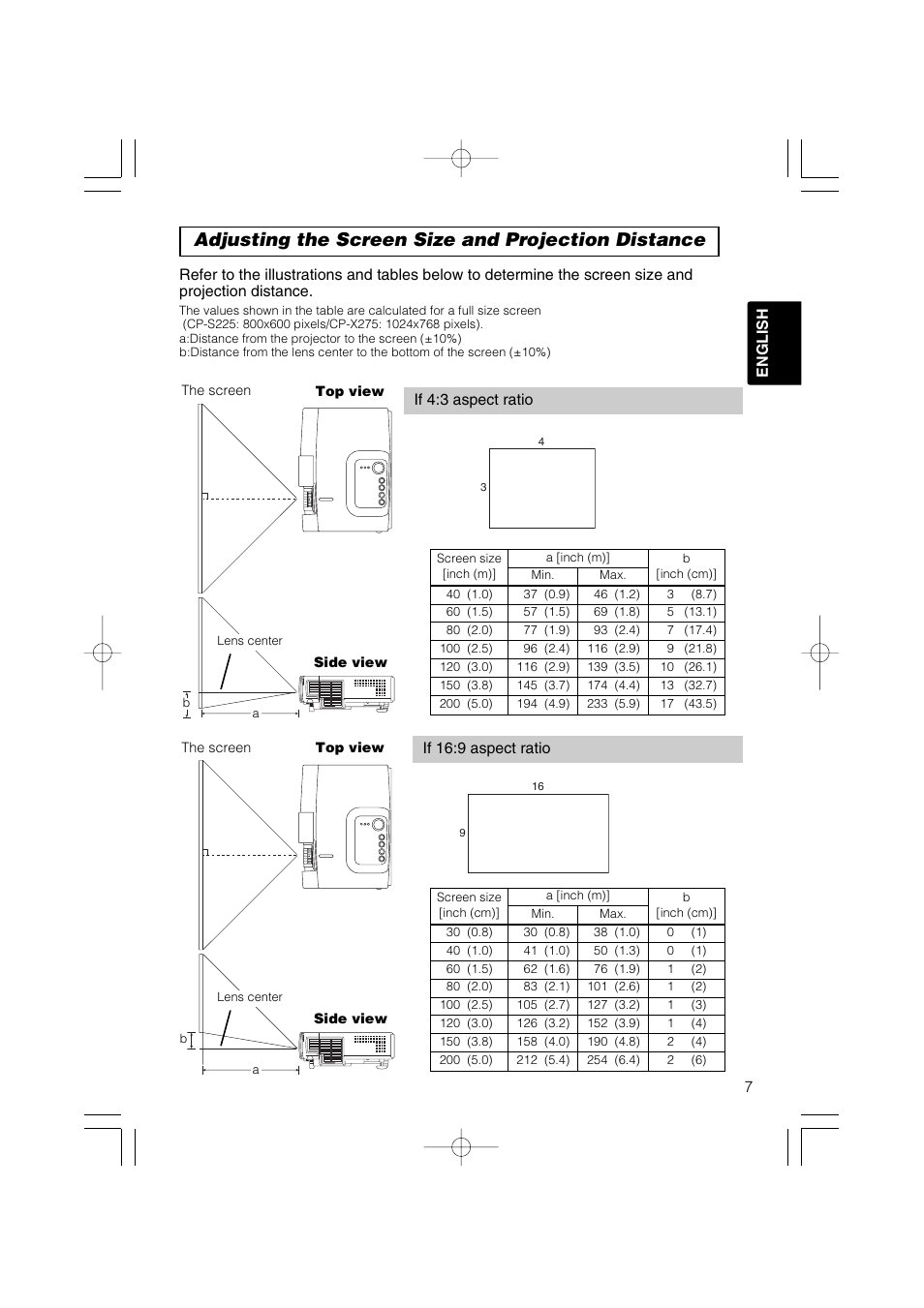 Adjusting the screen size and projection distance | Hitachi CP-X275 User Manual | Page 8 / 51