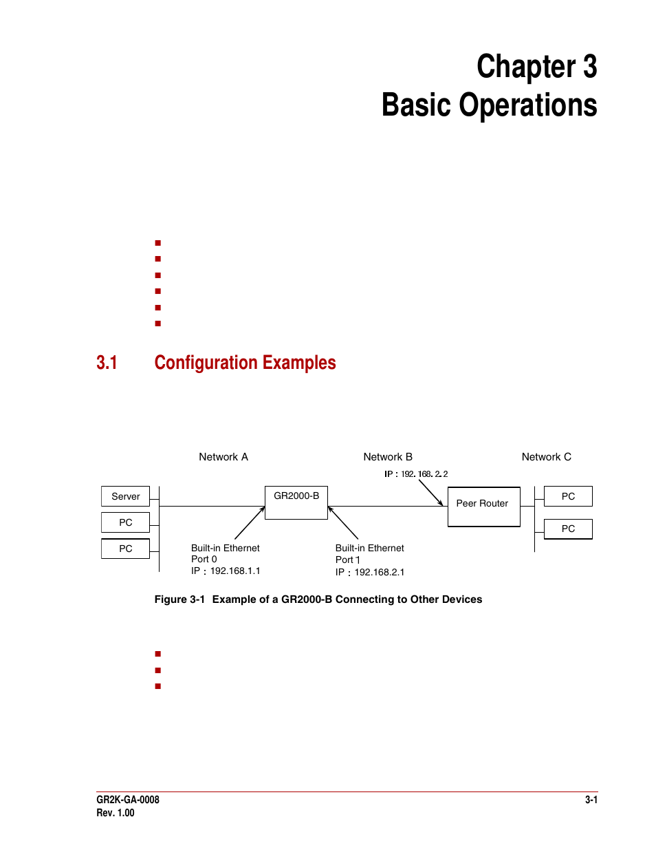 Chapter 3 basic operations, 1 configuration examples, Chapter 3 - basic operations -1 | 1 configuration examples -1 | Hitachi GR2000-B Series User Manual | Page 35 / 48