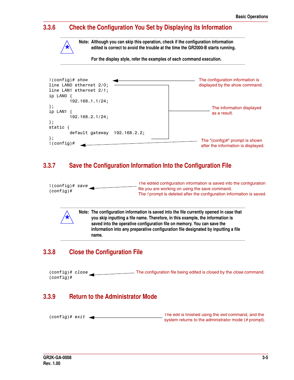 8 close the configuration file, 9 return to the administrator mode, 8 close the configuration file -5 | 9 return to the administrator mode -5 | Hitachi GR2000-B Series User Manual | Page 39 / 48