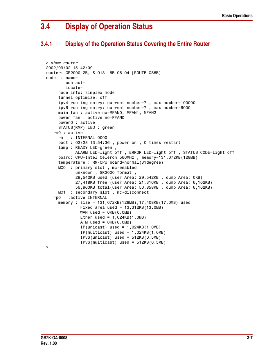 4 display of operation status, 4 display of operation status -7 | Hitachi GR2000-B Series User Manual | Page 41 / 48
