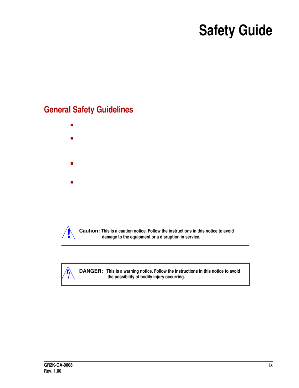 Safety guide, General safety guidelines | Hitachi GR2000-B Series User Manual | Page 9 / 48