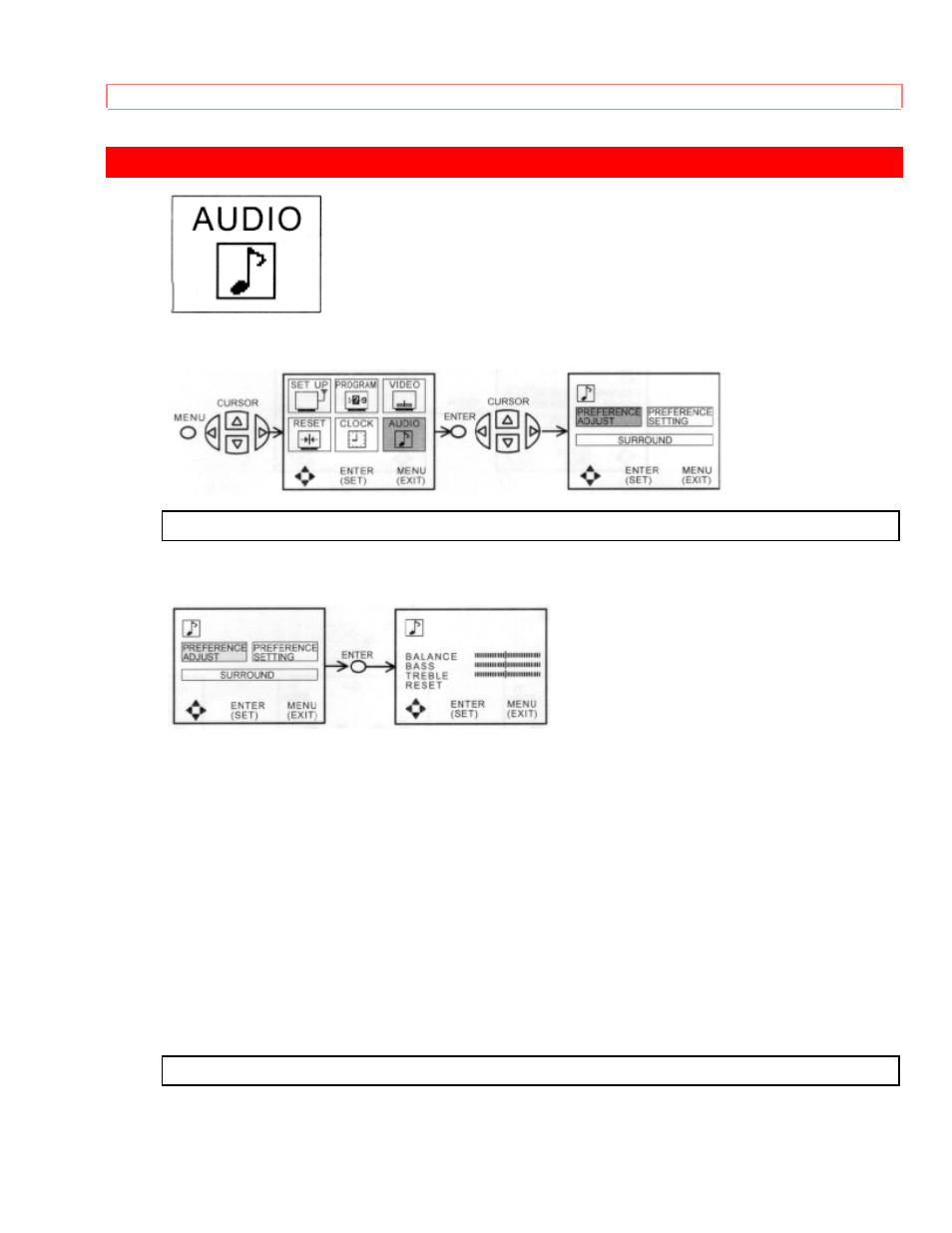 Audio, Preference adjustment preference setting | Hitachi 31CX4B User Manual | Page 60 / 70