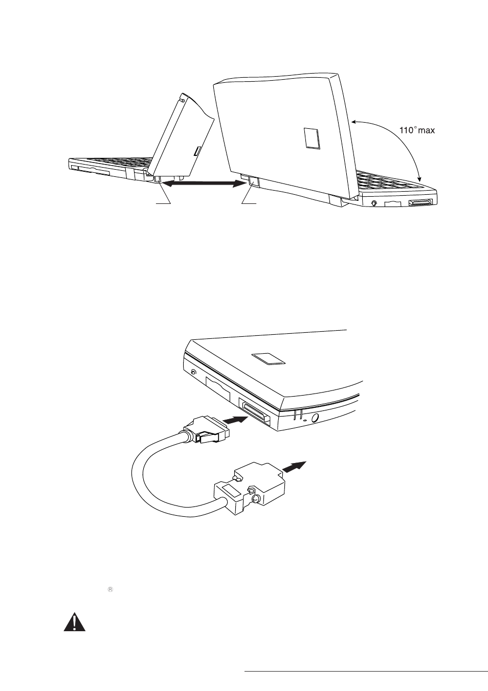 Caution, Interface cable, Left side view of handheld pc | Hitachi HPW-200EC User Manual | Page 18 / 58