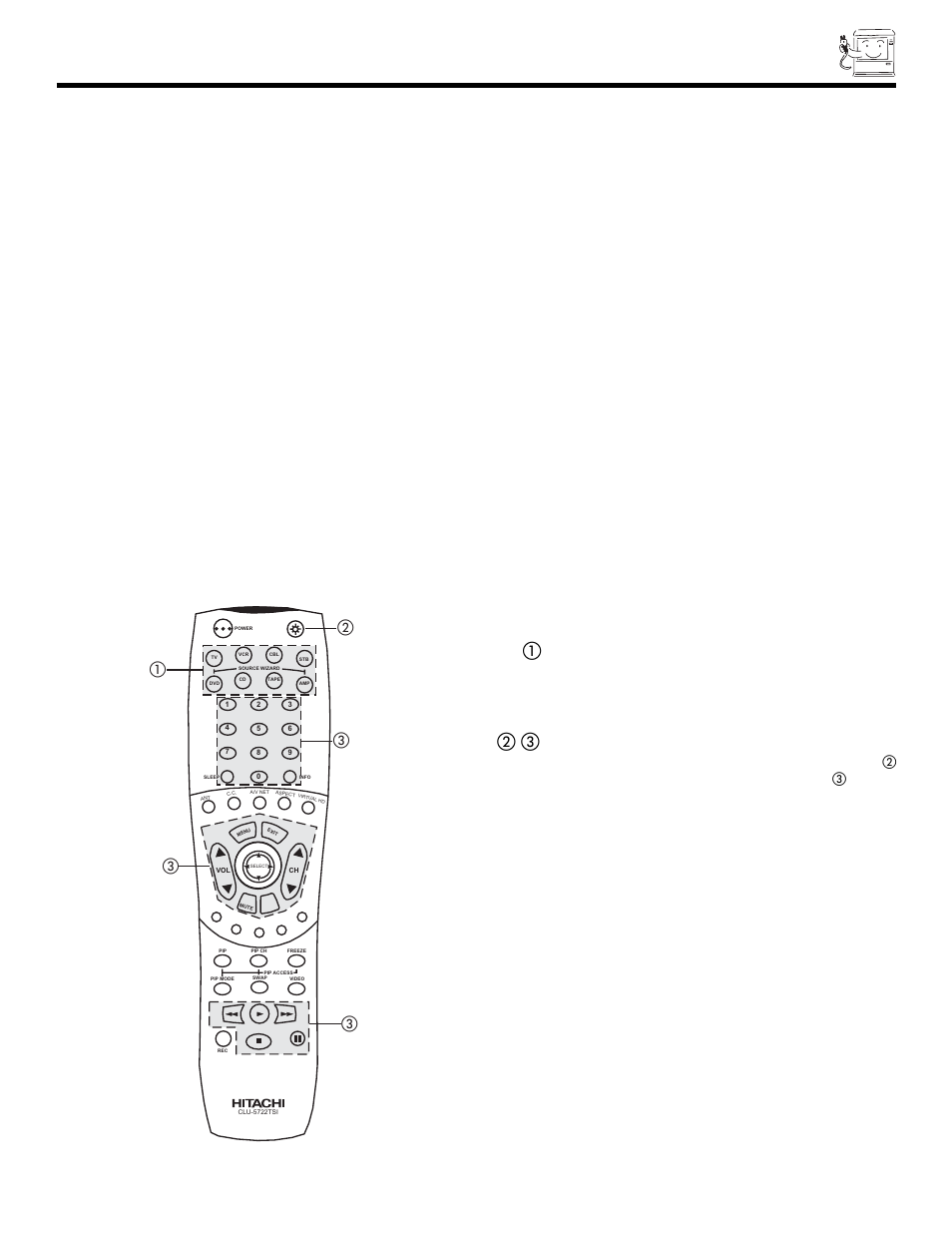 The remote control, ባ, ቤ, ቢባ ቤ ቤ ቤ | Hitachi 65SWX20B User Manual | Page 21 / 72