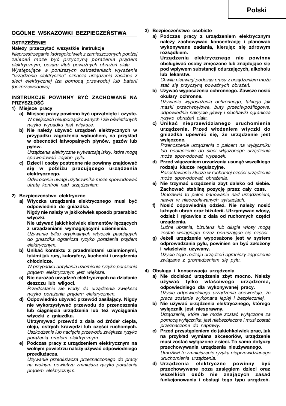 〴偯江䜱㡓䍙彅, Polski | Hitachi G23SCY User Manual | Page 20 / 53