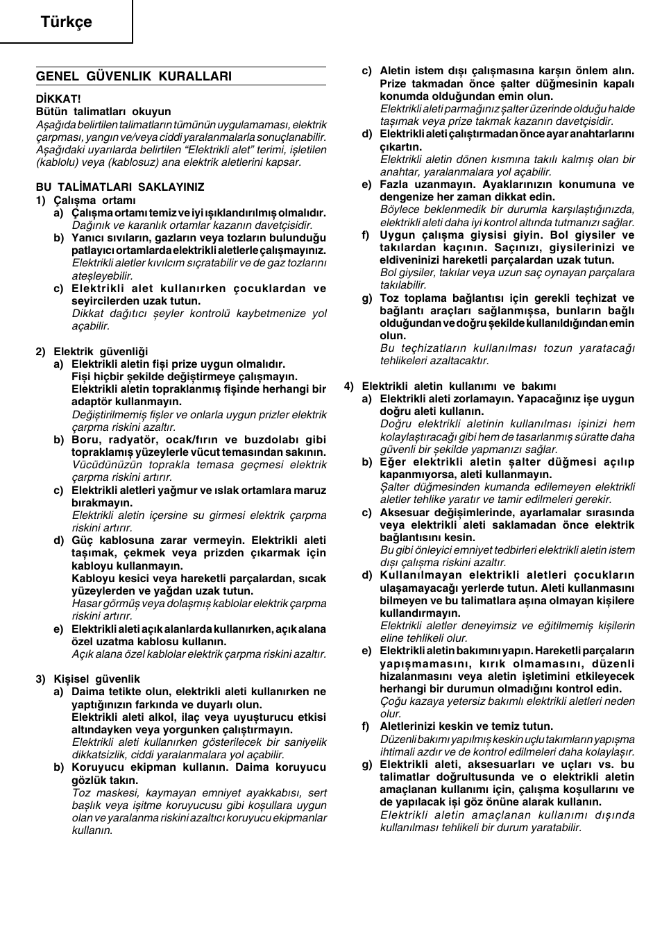 呵牟䜱㡓䍙彅, Türkçe | Hitachi G23SCY User Manual | Page 33 / 53