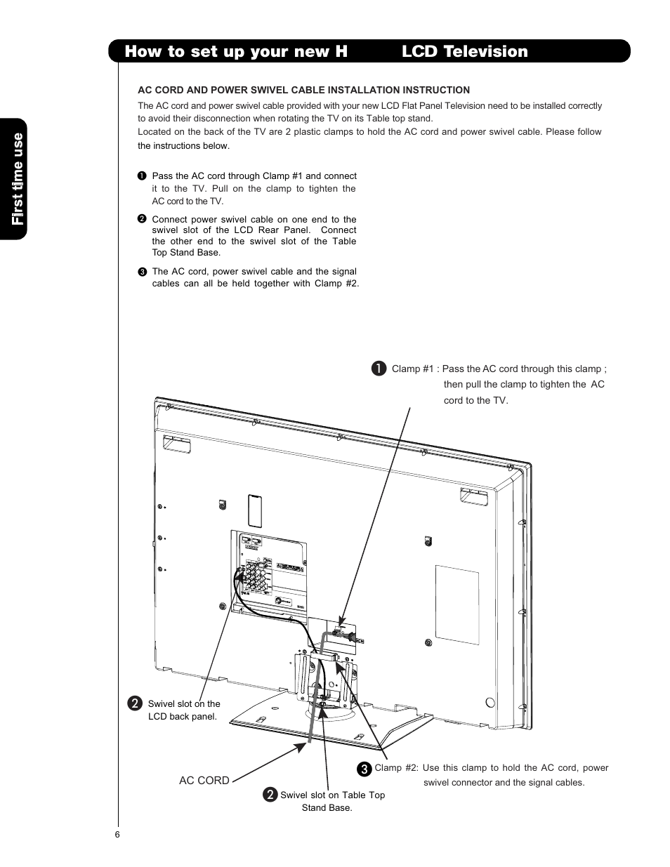 How to set up your new h itachi lcd television | Hitachi L47S601 User Manual | Page 6 / 142