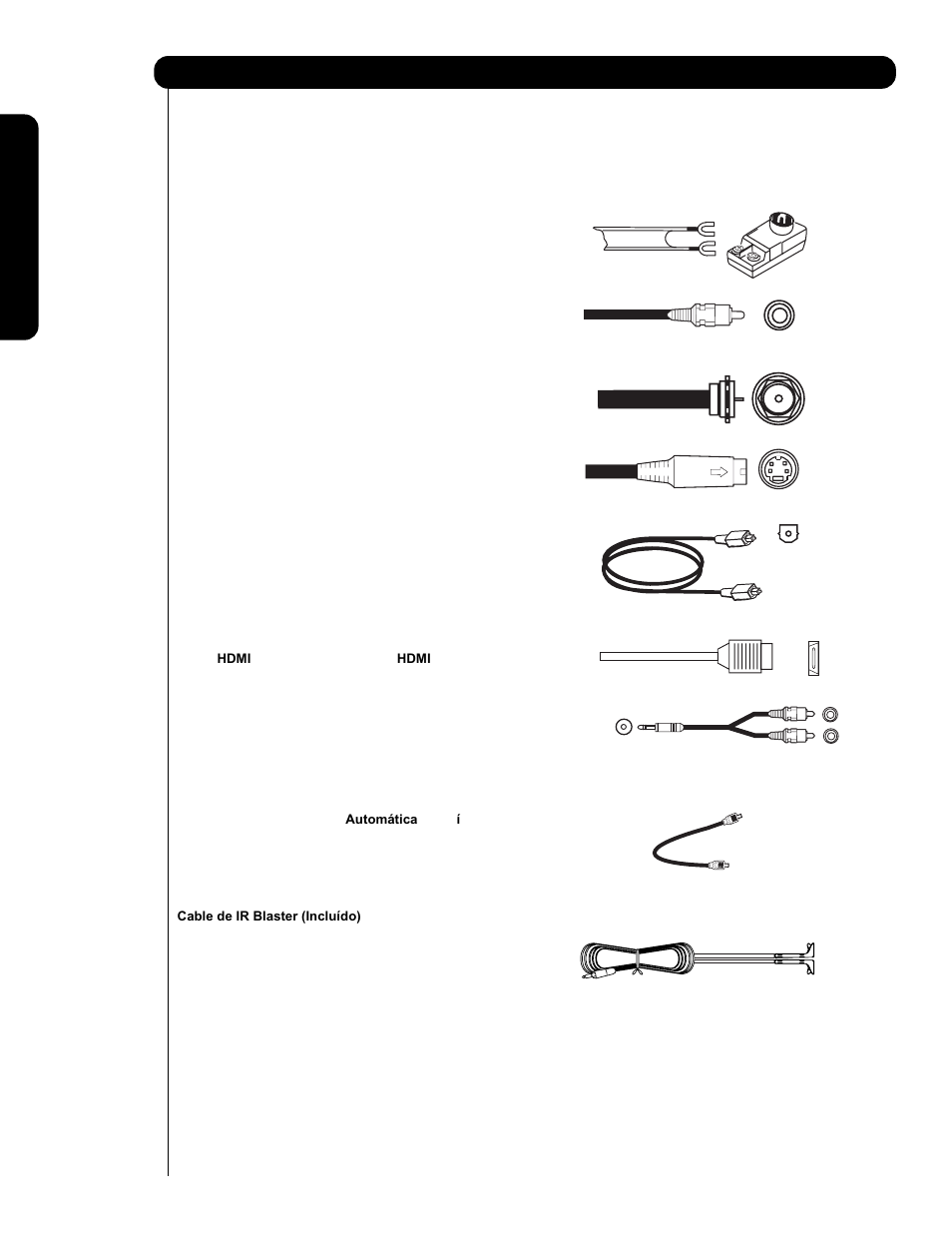 Cables y conectores | Hitachi P60X901 User Manual | Page 100 / 192