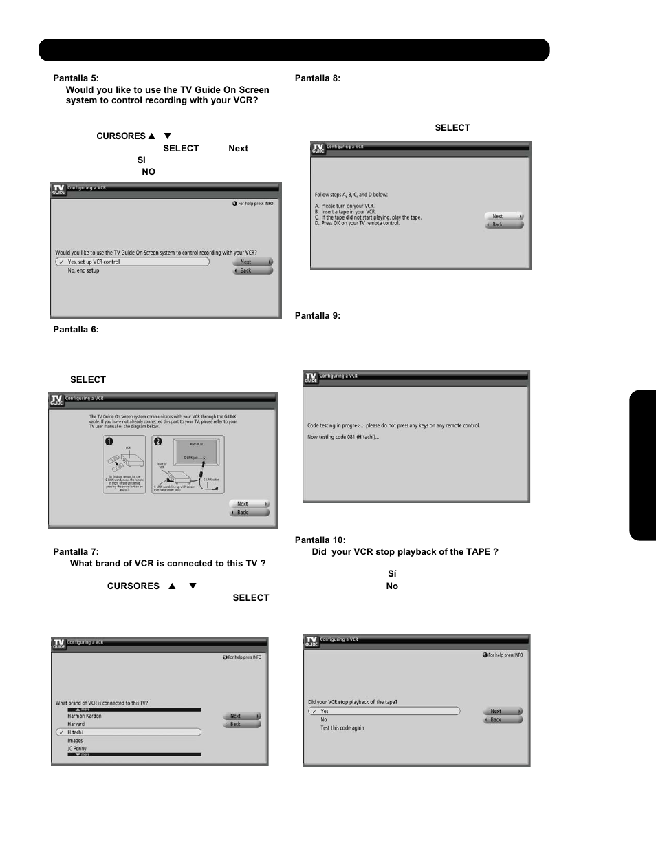 Guía de programas de tv | Hitachi P60X901 User Manual | Page 145 / 192