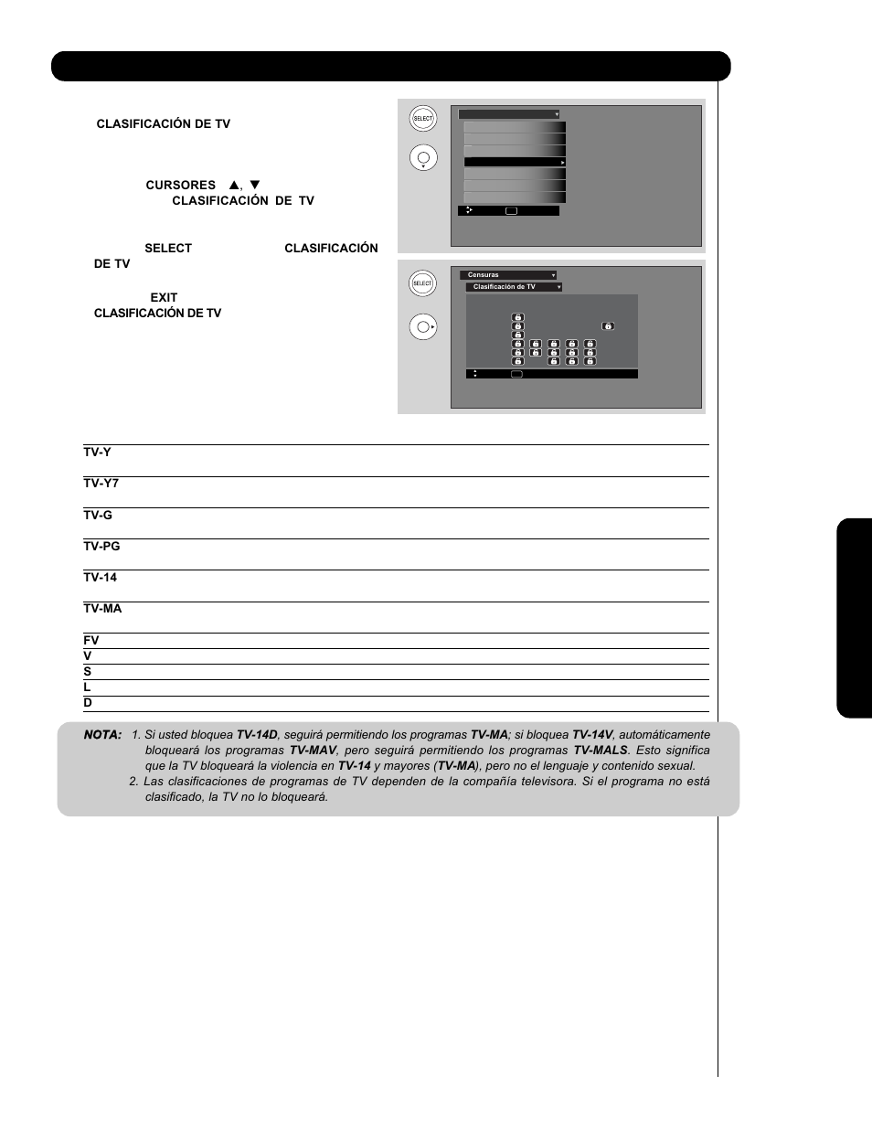 Censuras | Hitachi P60X901 User Manual | Page 151 / 192