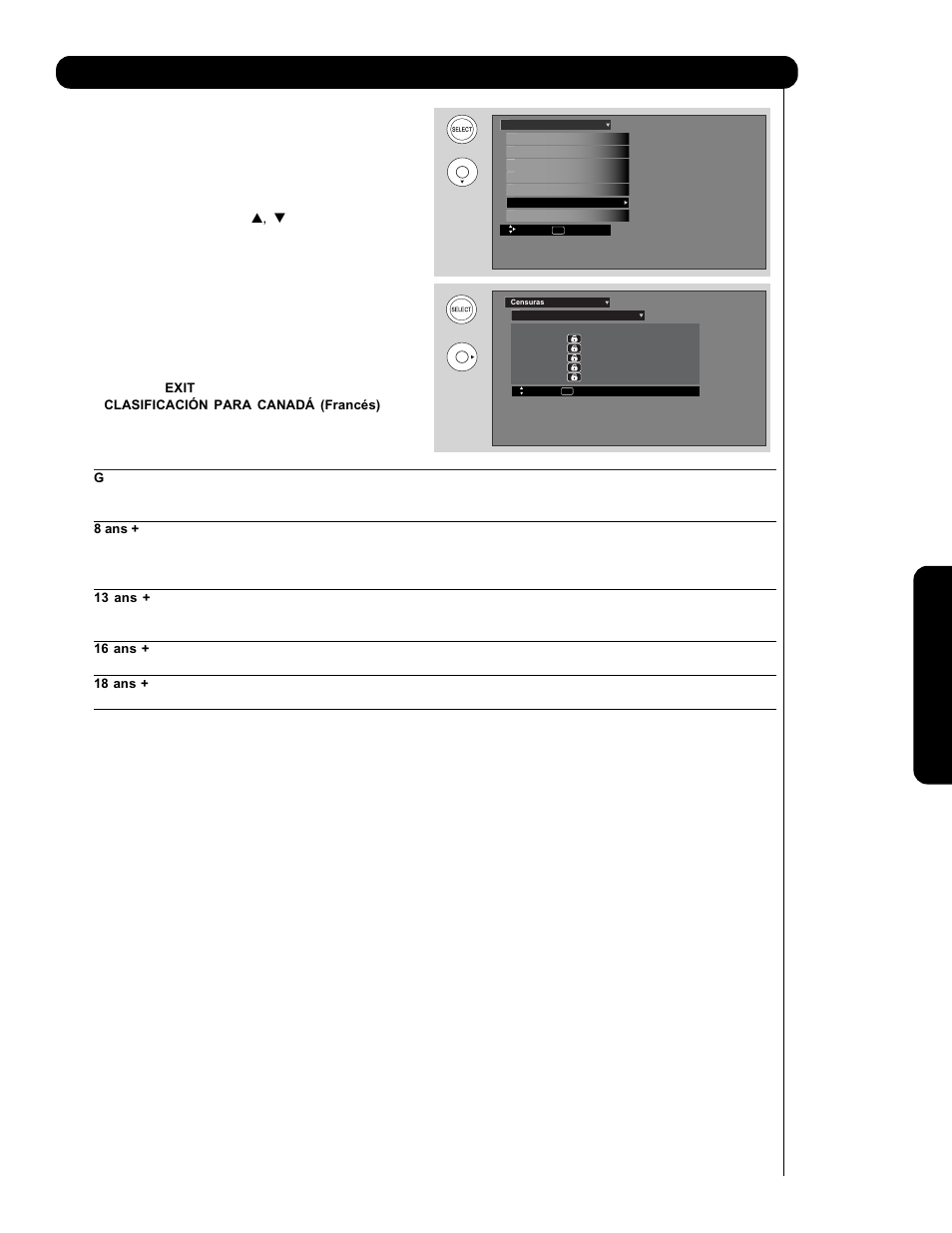 Censuras | Hitachi P60X901 User Manual | Page 153 / 192