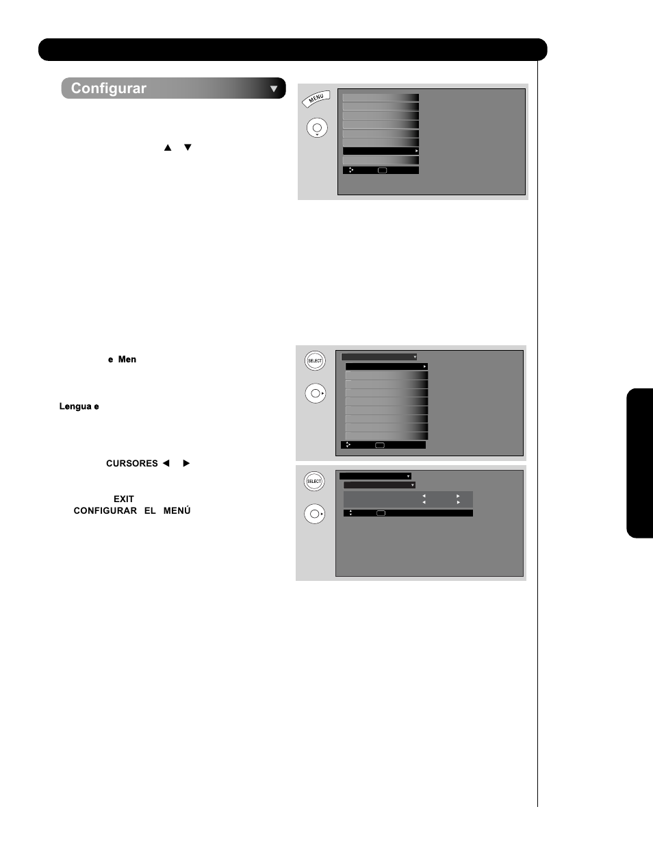 Configurar | Hitachi P60X901 User Manual | Page 157 / 192