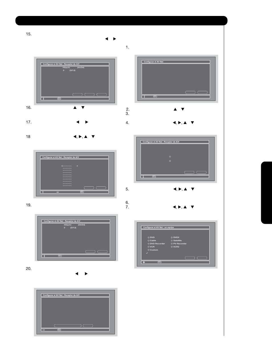 Configurar | Hitachi P60X901 User Manual | Page 161 / 192