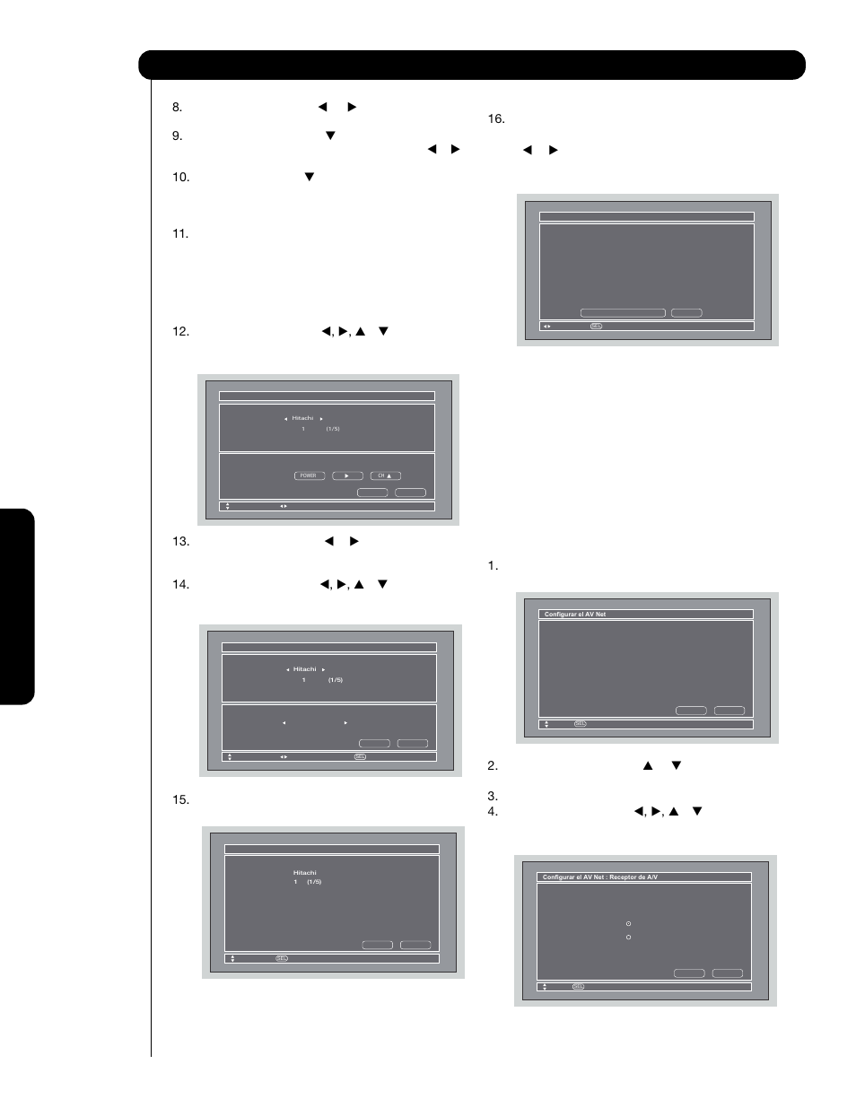 Configurar | Hitachi P60X901 User Manual | Page 162 / 192