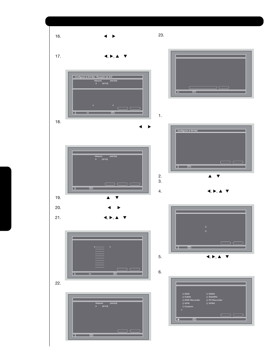 Configurar | Hitachi P60X901 User Manual | Page 164 / 192