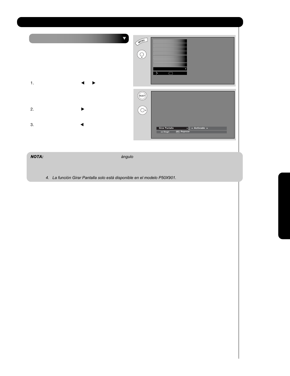 Girar pantalla | Hitachi P60X901 User Manual | Page 171 / 192