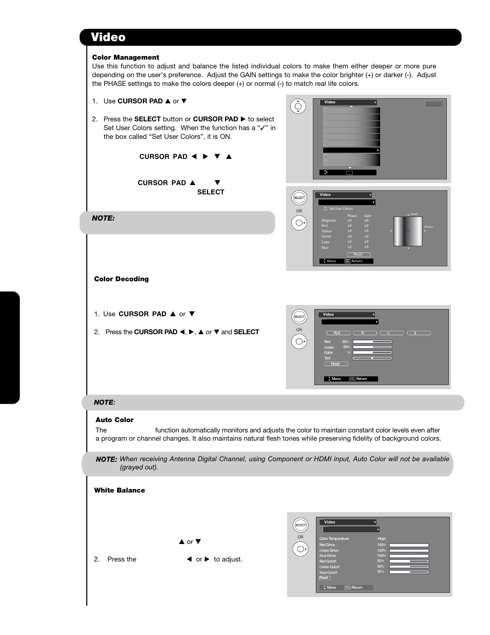 Video | Hitachi P60X901 User Manual | Page 48 / 192