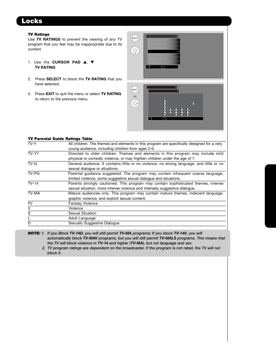 Locks | Hitachi P60X901 User Manual | Page 61 / 192