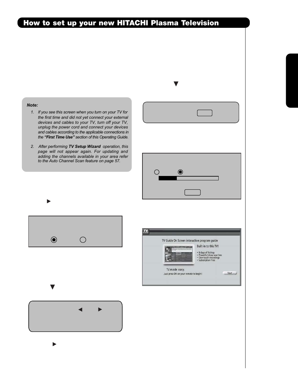 How to set up your new hitachi plasma television | Hitachi P60X901 User Manual | Page 9 / 192