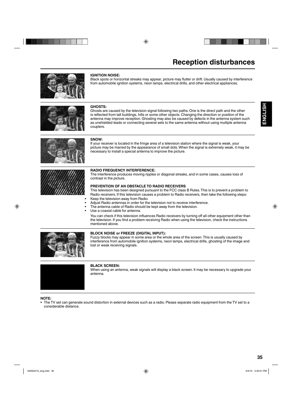 Reception disturbances, 35 english | Hitachi L26D204 User Manual | Page 35 / 39