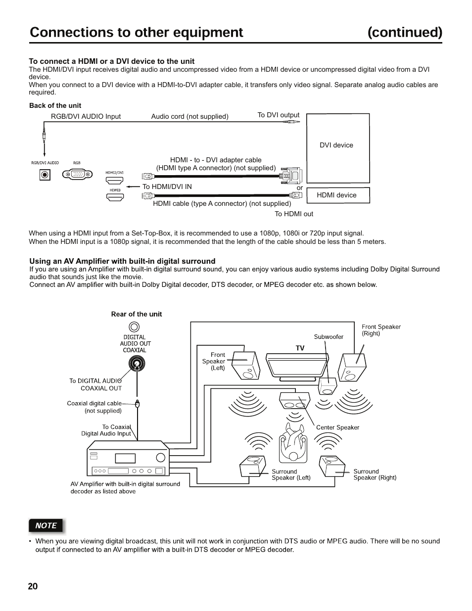 Hitachi LE40H405 User Manual | Page 20 / 29