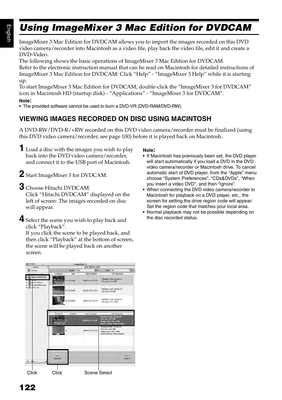 Using imagemixer 3 mac edition for dvdcam | Hitachi DZ-GX5020A User Manual | Page 122 / 158