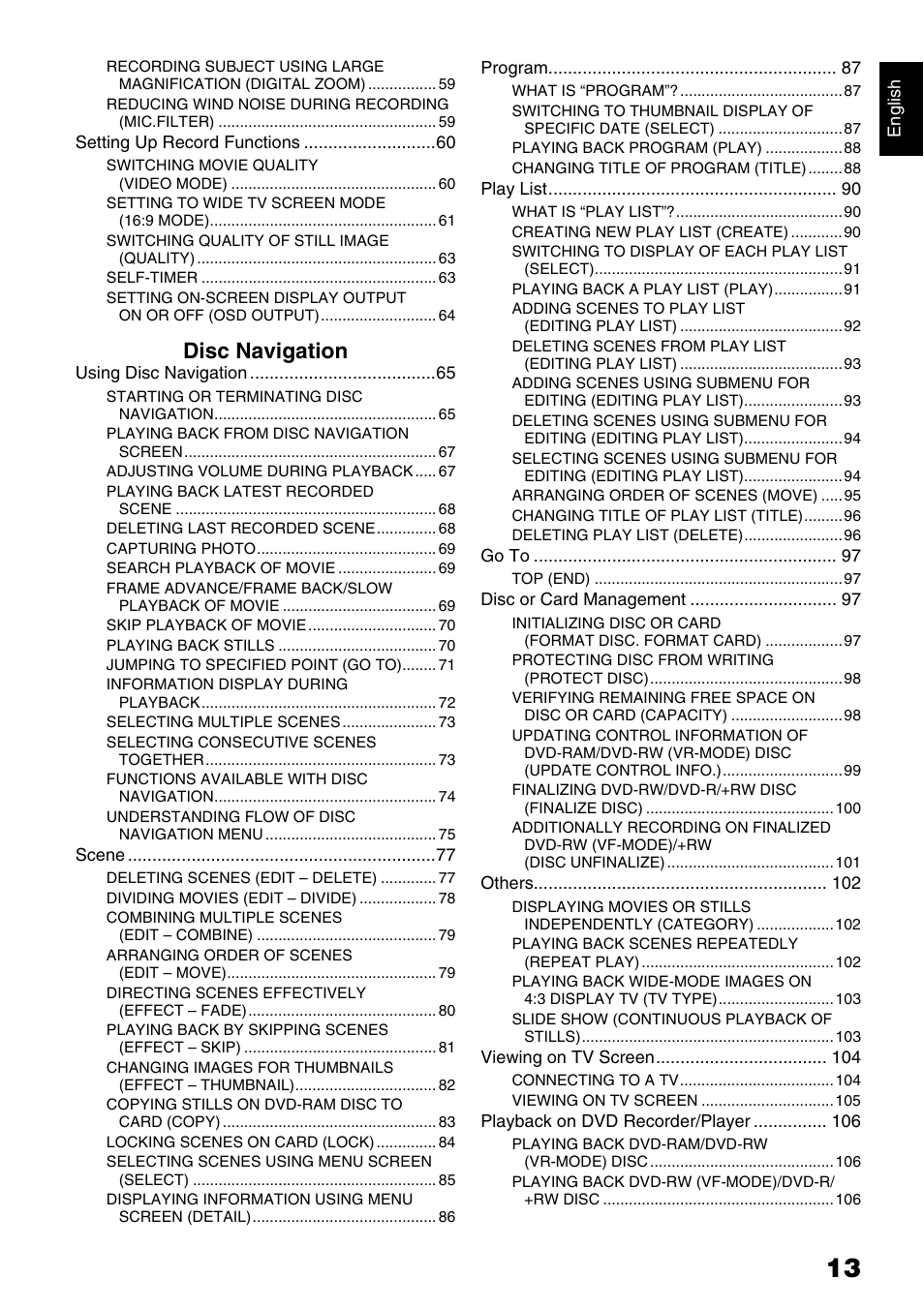 Disc navigation | Hitachi DZ-GX5020A User Manual | Page 13 / 158