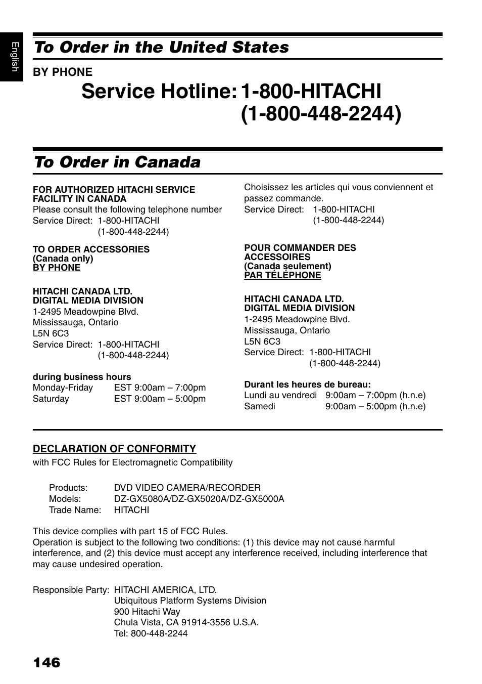 Hitachi DZ-GX5020A User Manual | Page 146 / 158
