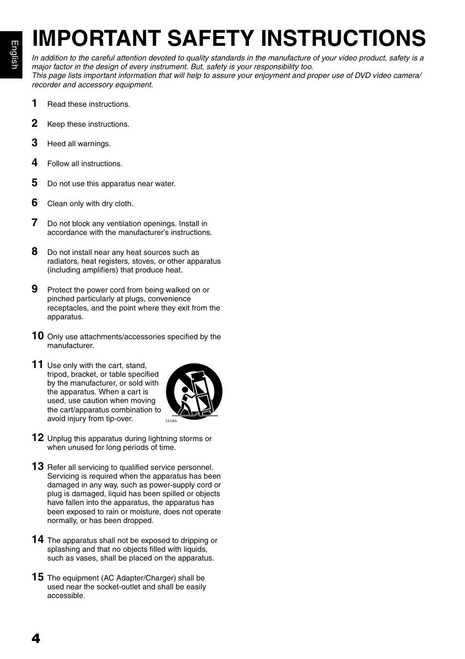 Important safety instructions | Hitachi DZ-GX5020A User Manual | Page 4 / 158