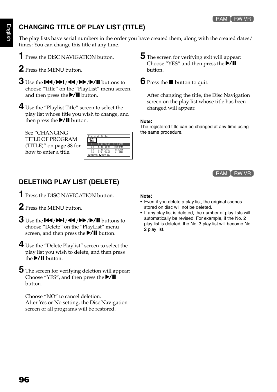 Hitachi DZ-GX5020A User Manual | Page 96 / 158