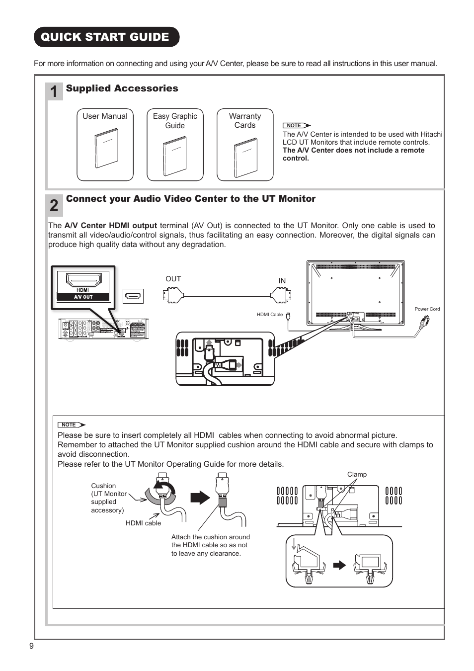 Quick start guide | Hitachi AVC01U User Manual | Page 10 / 41