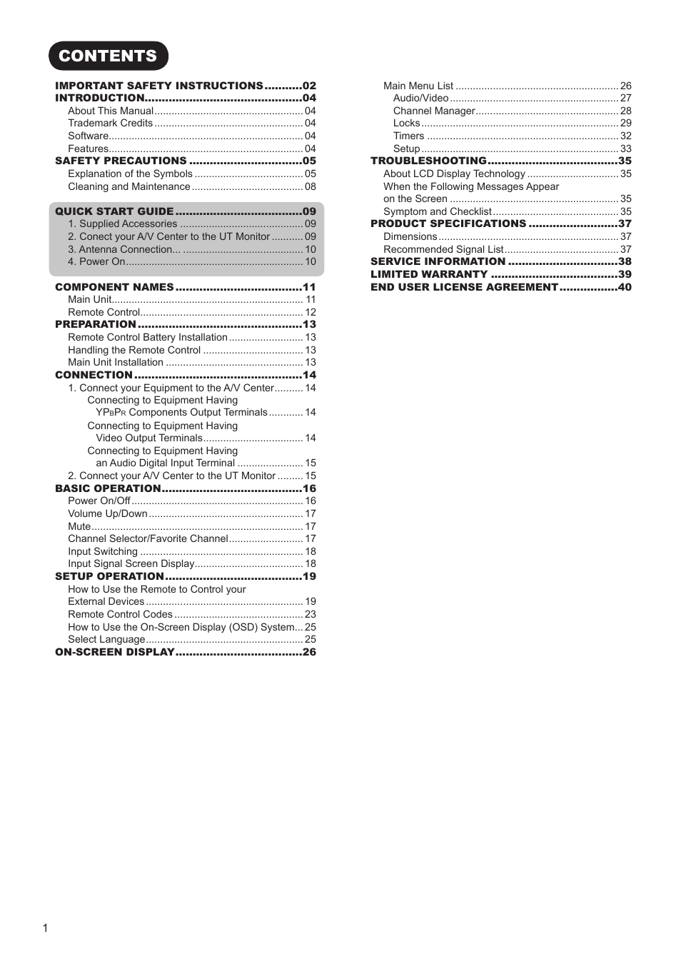 Hitachi AVC01U User Manual | Page 2 / 41