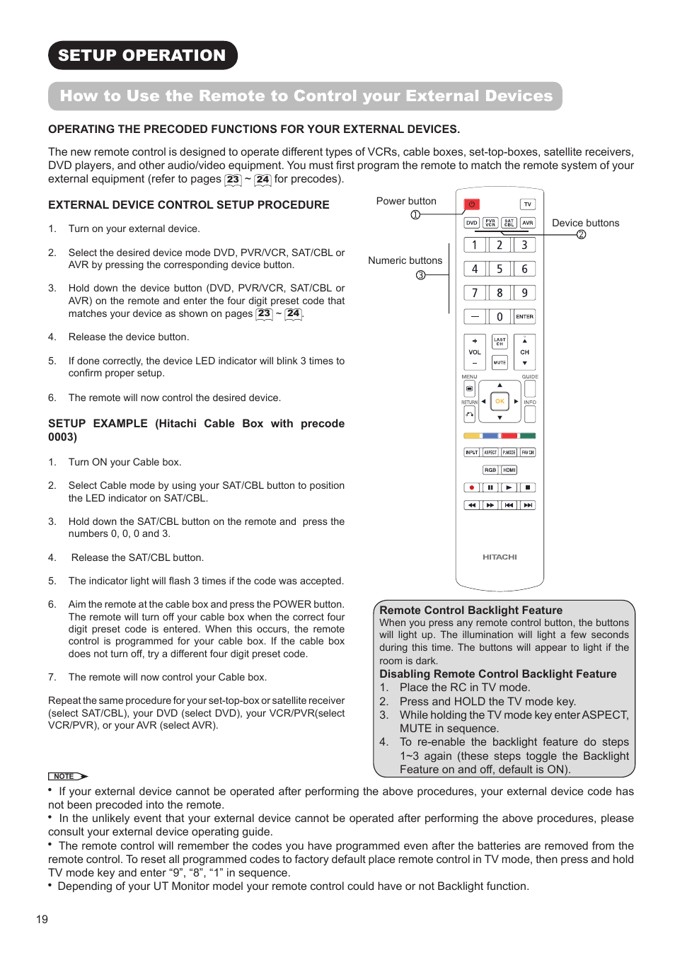 Hitachi AVC01U User Manual | Page 20 / 41